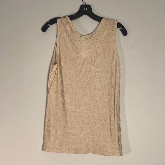 Every Green Vintage Italian Knitwear Beige Gold Sleeveless Tank Italy Lux ~ Sz M - Picture 5 of 8